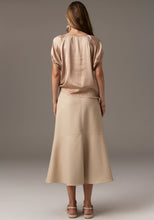 Load image into Gallery viewer, POL OLLIE FAUX LEATHER SKIRT-PEBBLE