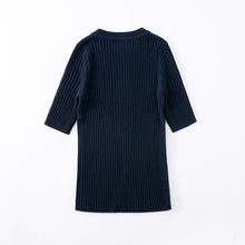 Load image into Gallery viewer, ALEGER Cashmere Rib Tee - Midnight