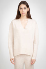 Load image into Gallery viewer, ALEGER Cashmere Blend V-Neck Oversized Sweater - Shell