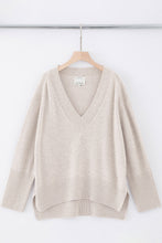 Load image into Gallery viewer, ALEGER Cashmere Blend V-Neck Oversized Sweater - Shell
