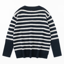 Load image into Gallery viewer, ALEGER Cashmere Blend V-Neck Sweater - Polar Grey/Navy