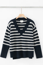 Load image into Gallery viewer, ALEGER Cashmere Blend V-Neck Sweater - Polar Grey/Navy