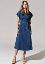 Load image into Gallery viewer, POL AVA WRAP DRESS- BLUE/GREEN