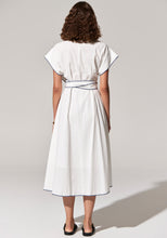 Load image into Gallery viewer, POL AVA WRAP DRESS -WHITE/BLUE