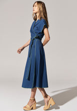 Load image into Gallery viewer, POL AVA WRAP DRESS- BLUE/GREEN