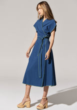 Load image into Gallery viewer, POL AVA WRAP DRESS- BLUE/GREEN