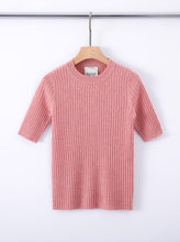 Load image into Gallery viewer, ALEGER Cashmere Rib Tee - Coral