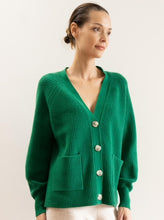 Load image into Gallery viewer, ALEGER Chunky Cropped Cardigan - Emerald
