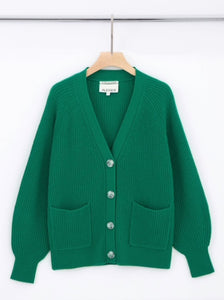 ALEGER Chunky Cropped Cardigan - Emerald