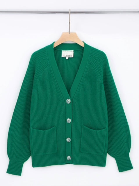 ALEGER Chunky Cropped Cardigan - Emerald