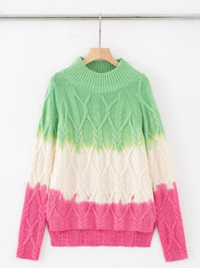 ALEGER Cashmere Blend Cable Dip-Dye Sweater - 20% OFF