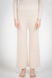 ALEGER Cashmere Blend Rib Pant - Shell