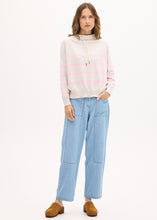 Load image into Gallery viewer, POL ROWAN DRAWCORD KNIT- Natural/Pink
