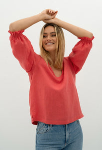 Humidity Lifestyle Talum Blouse - Poppy