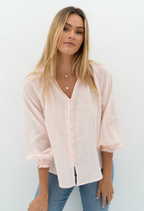 Humidity Lifestyle Chi Chi L/S Blouse - Soft Pink