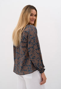 Humidity Lifestyle Chi Chi Elysian Blouse - Tan Print