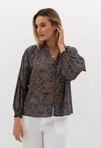 Humidity Lifestyle Chi Chi Elysian Blouse - Tan Print