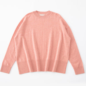 ALEGER Cashmere Blend Oversized Crew - Coral - 30% OFF