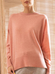 ALEGER Cashmere Blend Oversized Crew - Coral - 30% OFF