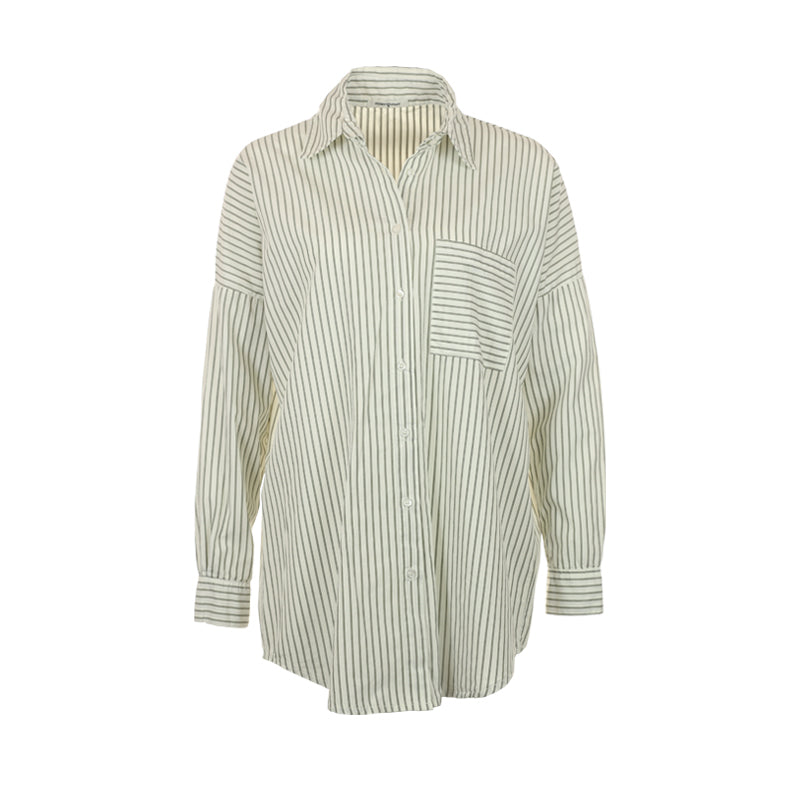 Funky Staff Donna Stripes Blouse - White - 50% OFF